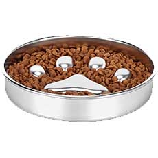 Plato lento para perros de acero inoxidable