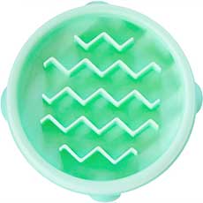 Comedero lento para perros color verde pequeño